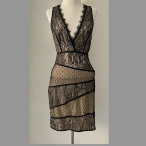 Y2K ARDEN B. Halter neck Black Short Bodycon Dress Stretch Lace